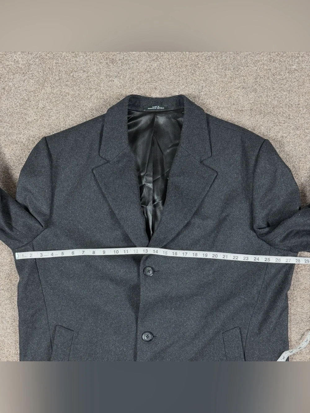 London Fog Grey Wool Blend Single Breasted Long Overcoat Mens 48 XXL Winter Coat